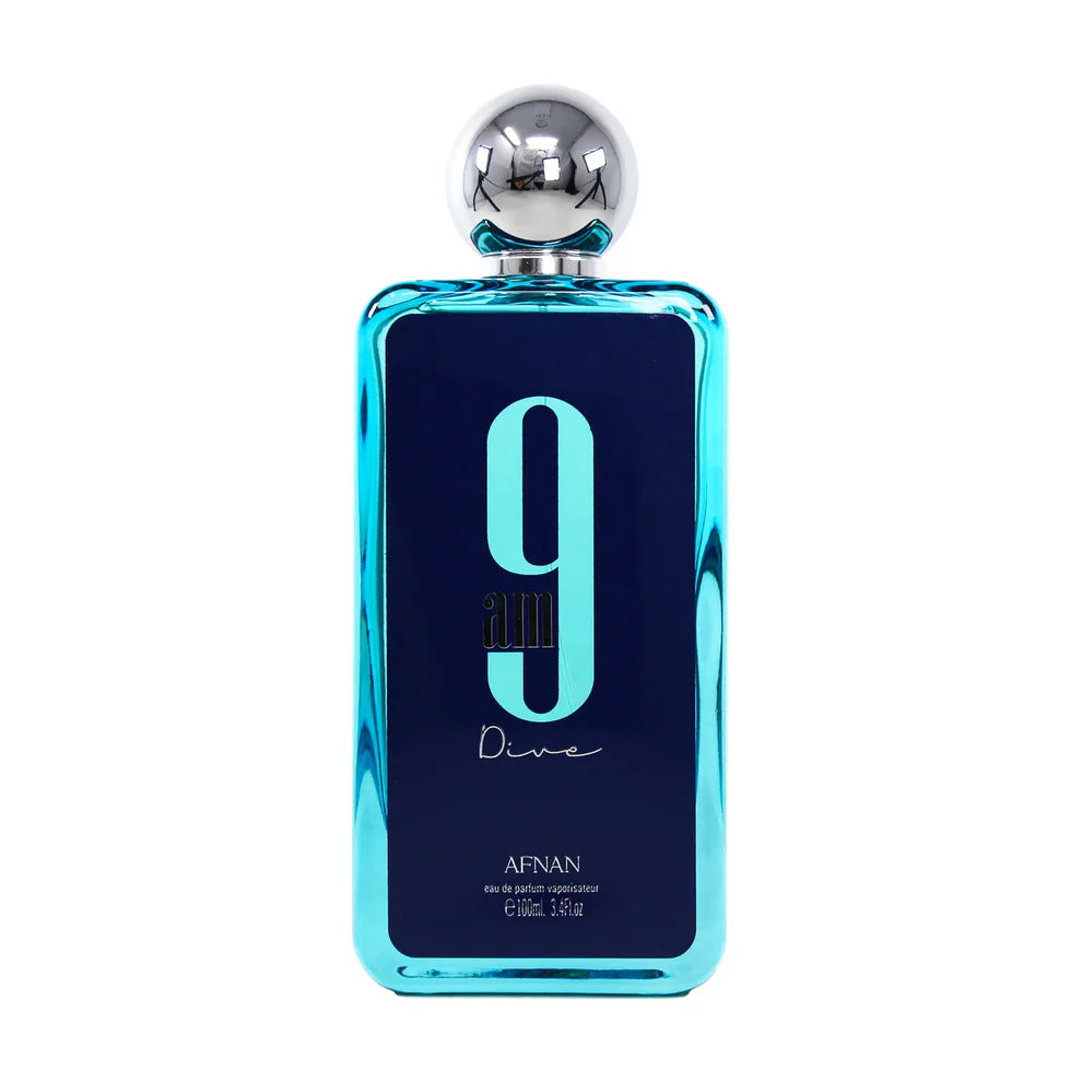 AFNAN 9AM DIVE EAU DE PARFUM SPRAY UNISEXE 3,4 Oz / 100 ml ARTICLE TOUT NEUF !!!
